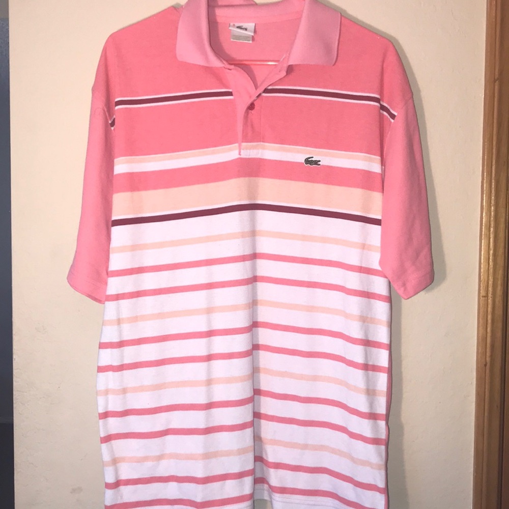 Men’s Pink Stripe Lacoste Shirt